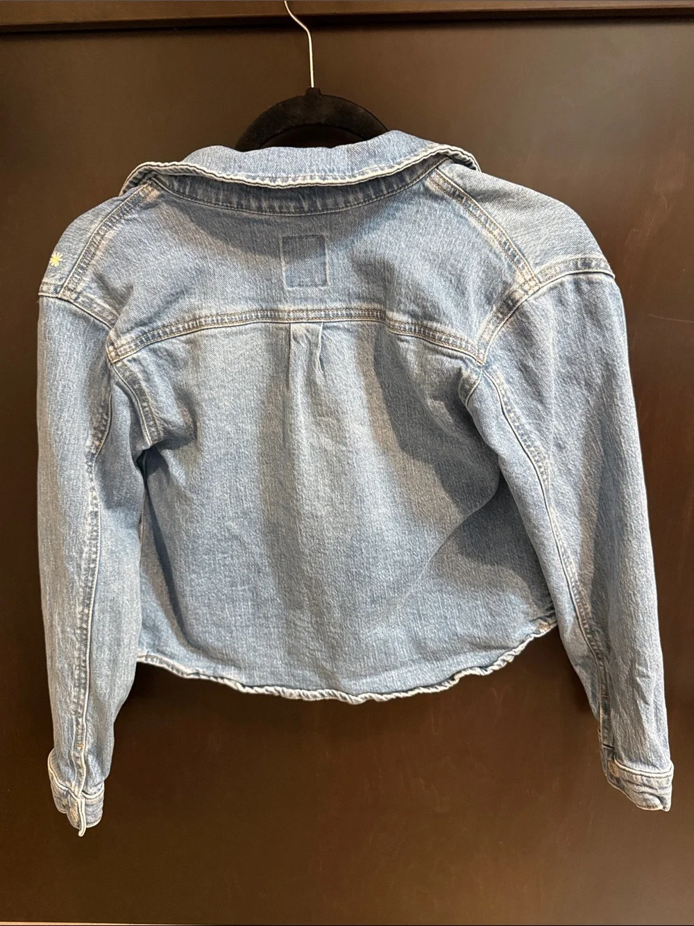 Cat & Jack Light Blue Denim Jacket with Daisy Embroidery